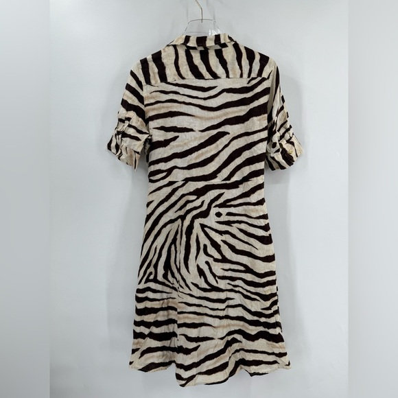 Lauren Ralph Lauren linen Zebra Shirt Dress size 10P‎ - Picture 7 of 8